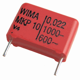 Picture of C-FILM MKT 10nF 100VDC K ±10%  R=7.5 Radial, Box Bulk Wima