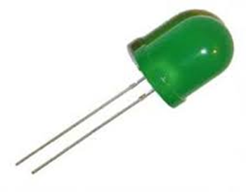 Picture of LED TH Green Diffused STD 3.1V 1500mcd 100mW 10 x 13.65mm Radial Bulk Sansen