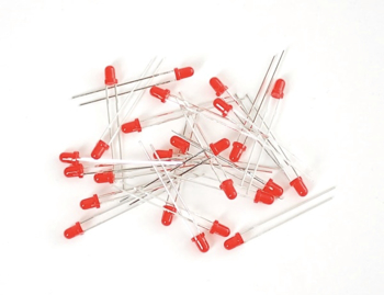 LED TH Red Diffused STD 2V 40mcd 80mW 3 x 5.3mm Radial Bulk Bright Led