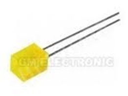 Resim  LED TH Yellow Square Diffused STD 2.1V 6mcd 80mW 5 x 9.5mm Radial Bulk Bright Led