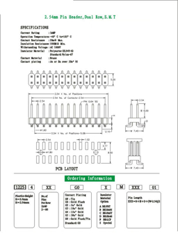 CONN. Header, Male Pins 2.5mm 2 ROW 80 POS. 180° SMD, V T&R SFA