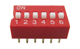 Picture of DIP SWITCH 6POS.  2.5mm TH Tube KIQ