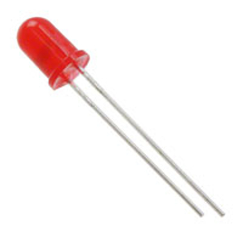 LED TH Red Diffused STD 2V 10mcd 60mW 5 x 8.7mm Radial Bulk VCC