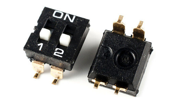 DIP SWITCH 2POS. White Actuator Black 2.5mm SMD Tube Connfly