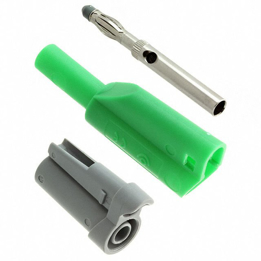 Resim  CONN. Banana Plug, Stackable Male Sheathed Green Bulk Cal Test