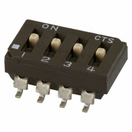 Resim  DIP SWITCH 4POS. Slide (Standard) SPST 2.54mm SMD Tube CTS Electrocomponents