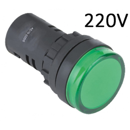 Resim  22m LED Sinyal Lambası 220V (Yeşil)